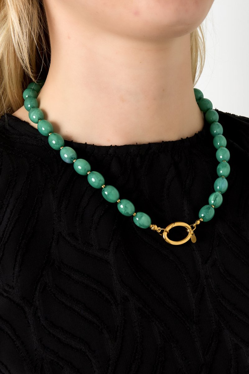 Ketting met kralen en gouden sluiting - 5 kleurenRojaluxe