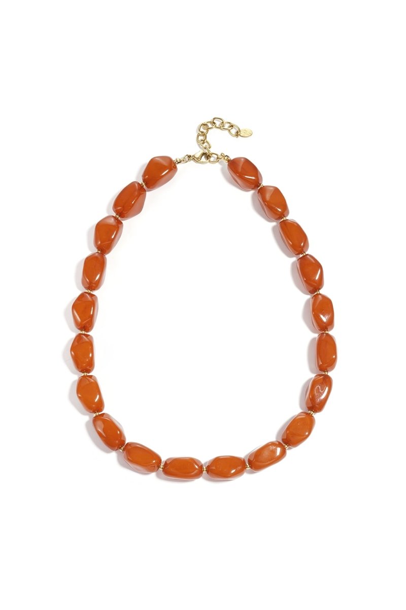 Ketting met oranje kralen - 4 kleurenRojaluxe