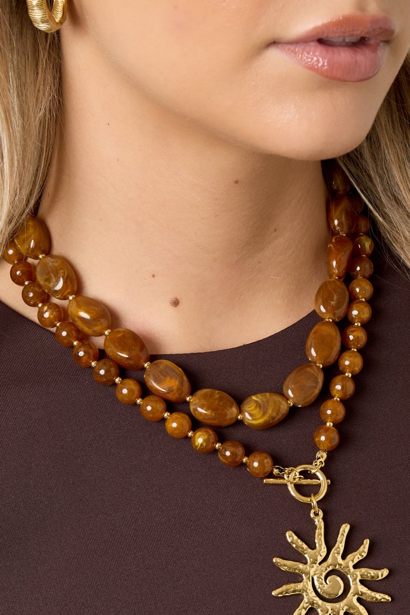 Ketting met ovale kralen - 3 kleurenRojaluxe