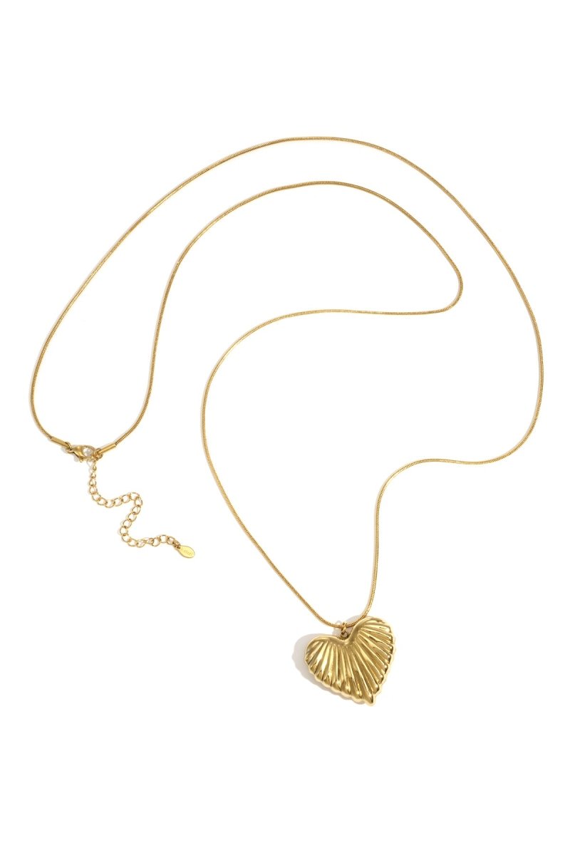 Ketting met rib hart - 2 kleurenRojaluxe