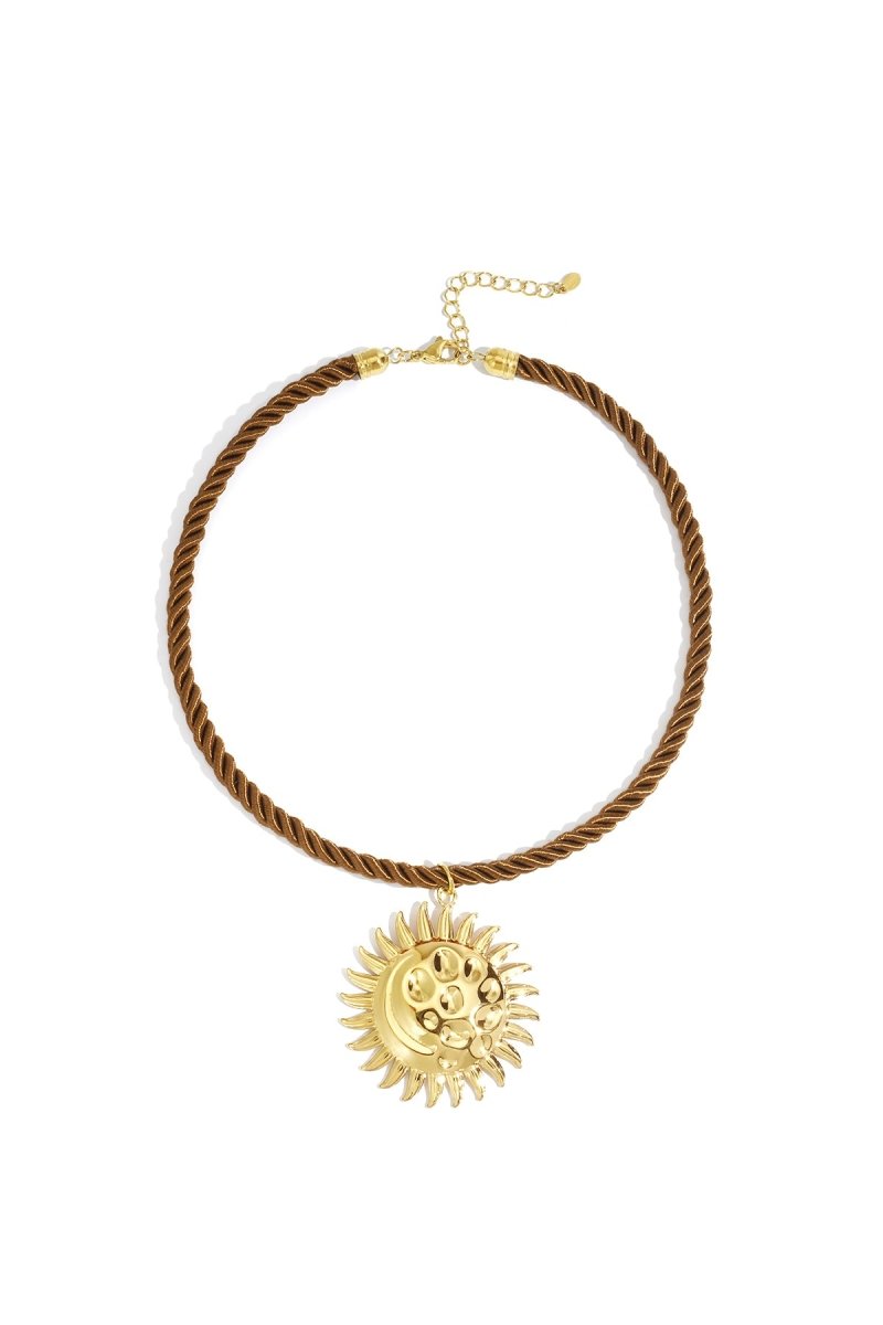 Ketting met zon en maan hangerRojaluxe