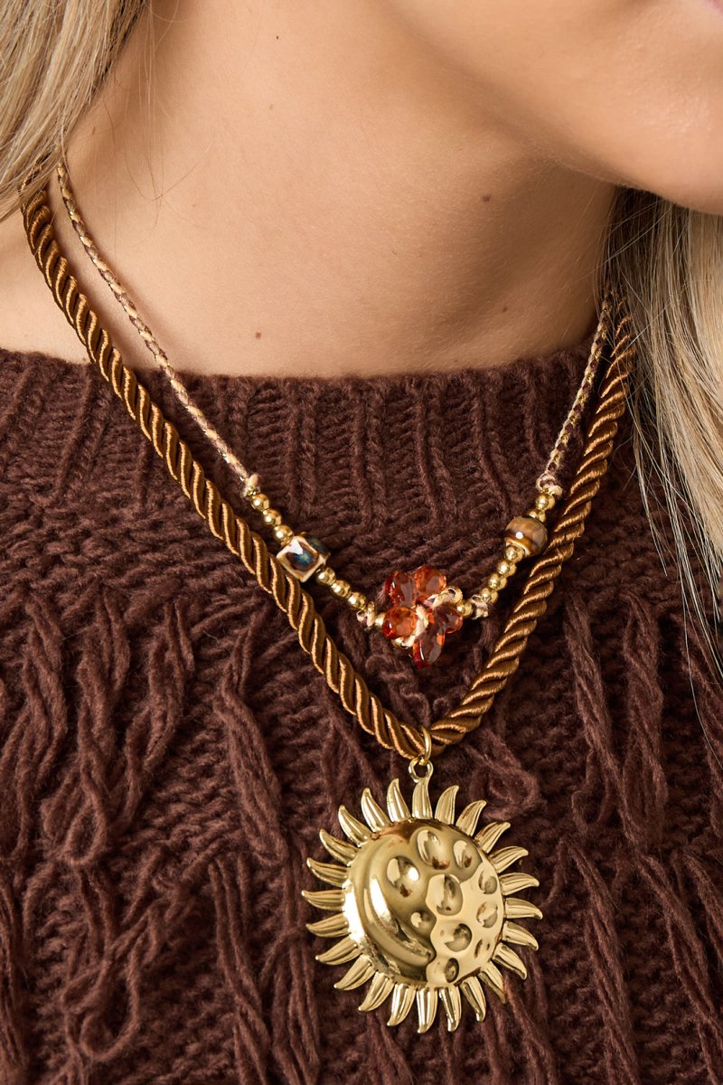 Ketting met zon en maan hangerRojaluxe