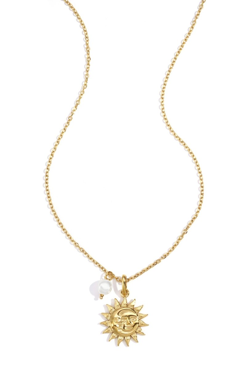Ketting met zon hanger en parel detailRojaluxe