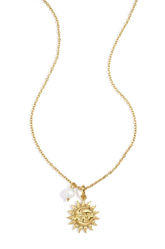 Ketting met zon hanger en parel detailRojaluxe
