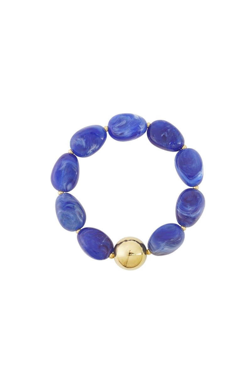 Kralen armband organische met 1 gouden bol - 5 kleurenRojaluxe