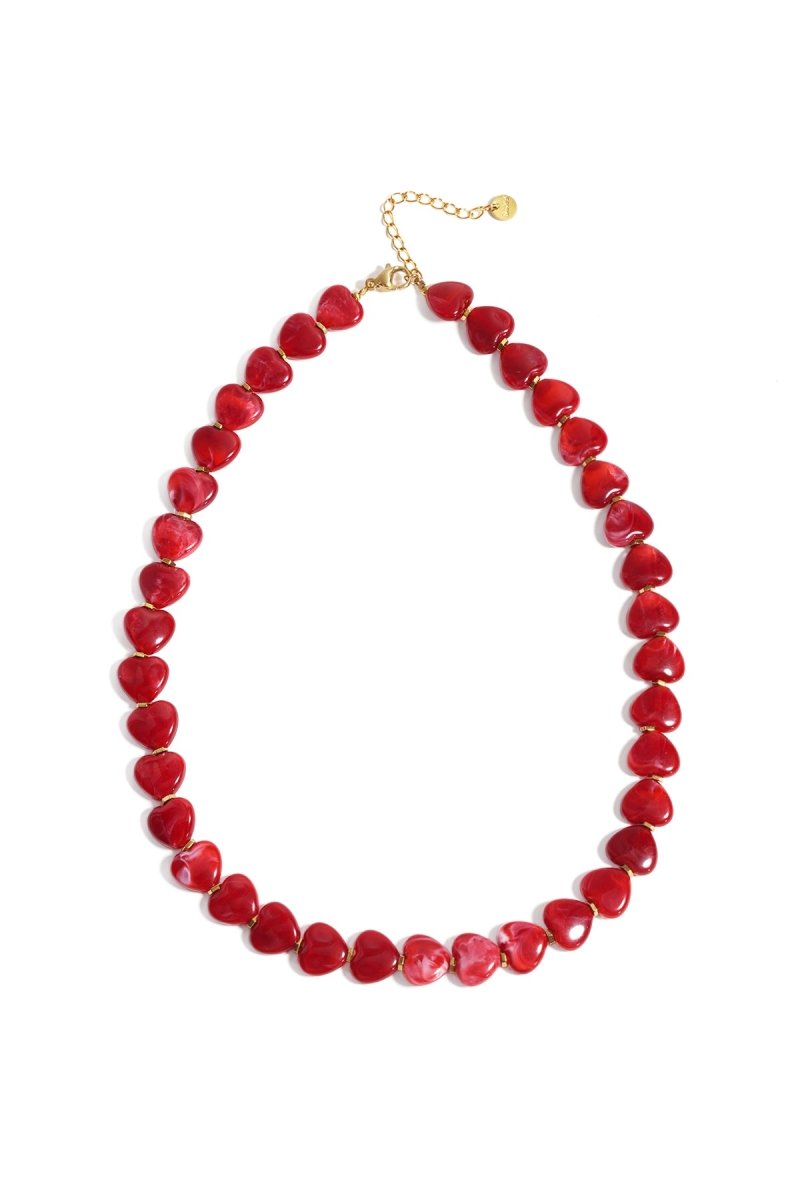 Kralen ketting hartjesRojaluxe