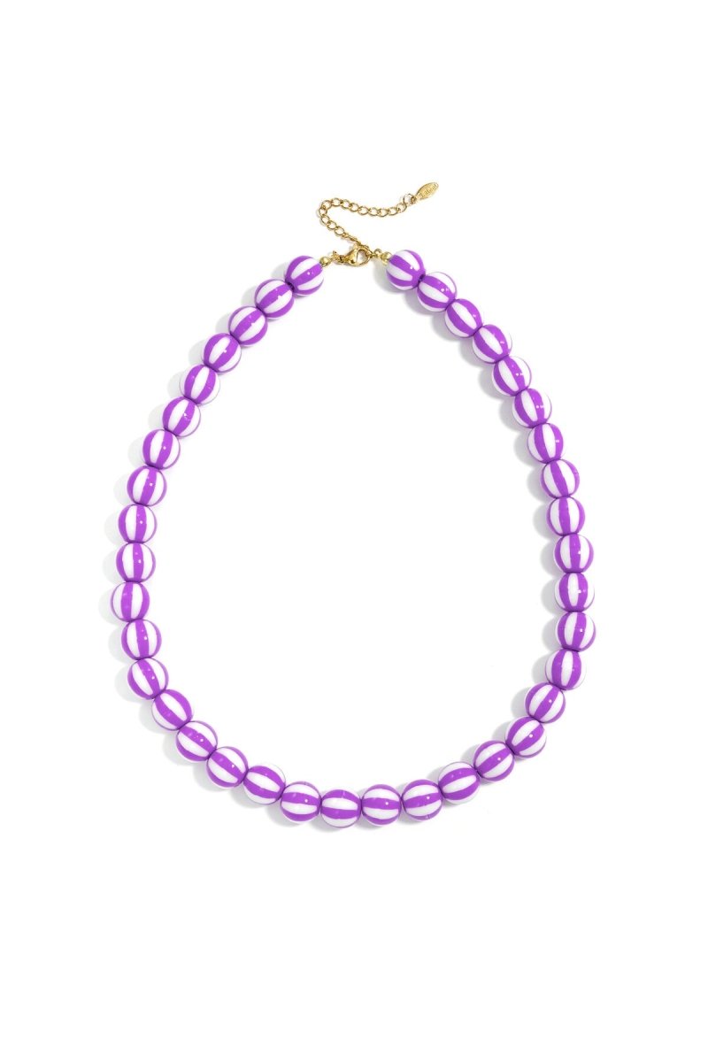 Kralenketting met gestreepte kralen - 4 kleurenRojaluxe