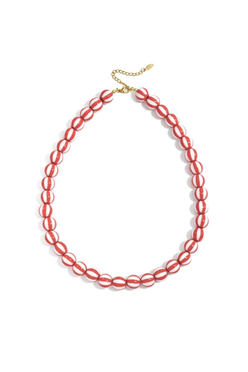 Kralenketting met gestreepte kralen - 4 kleurenRojaluxe