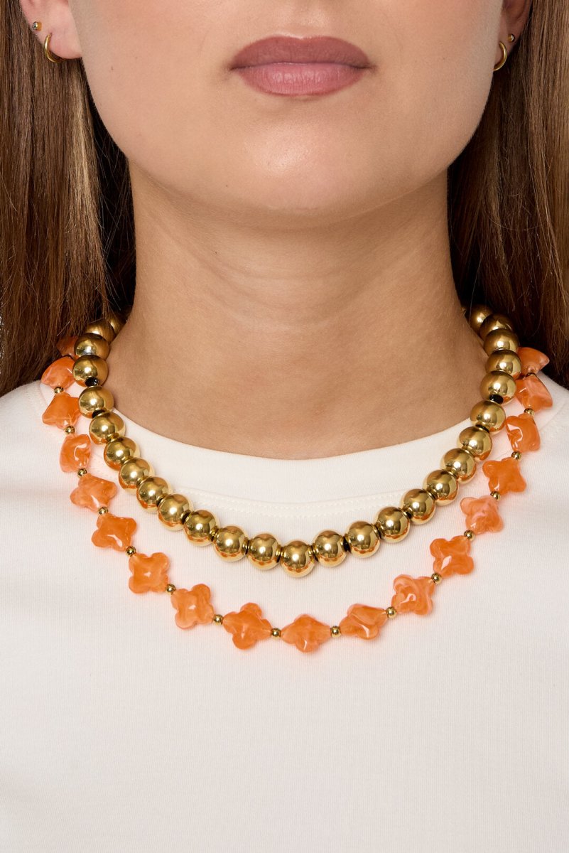 Kralenketting met klaver kraaltjesRojaluxe