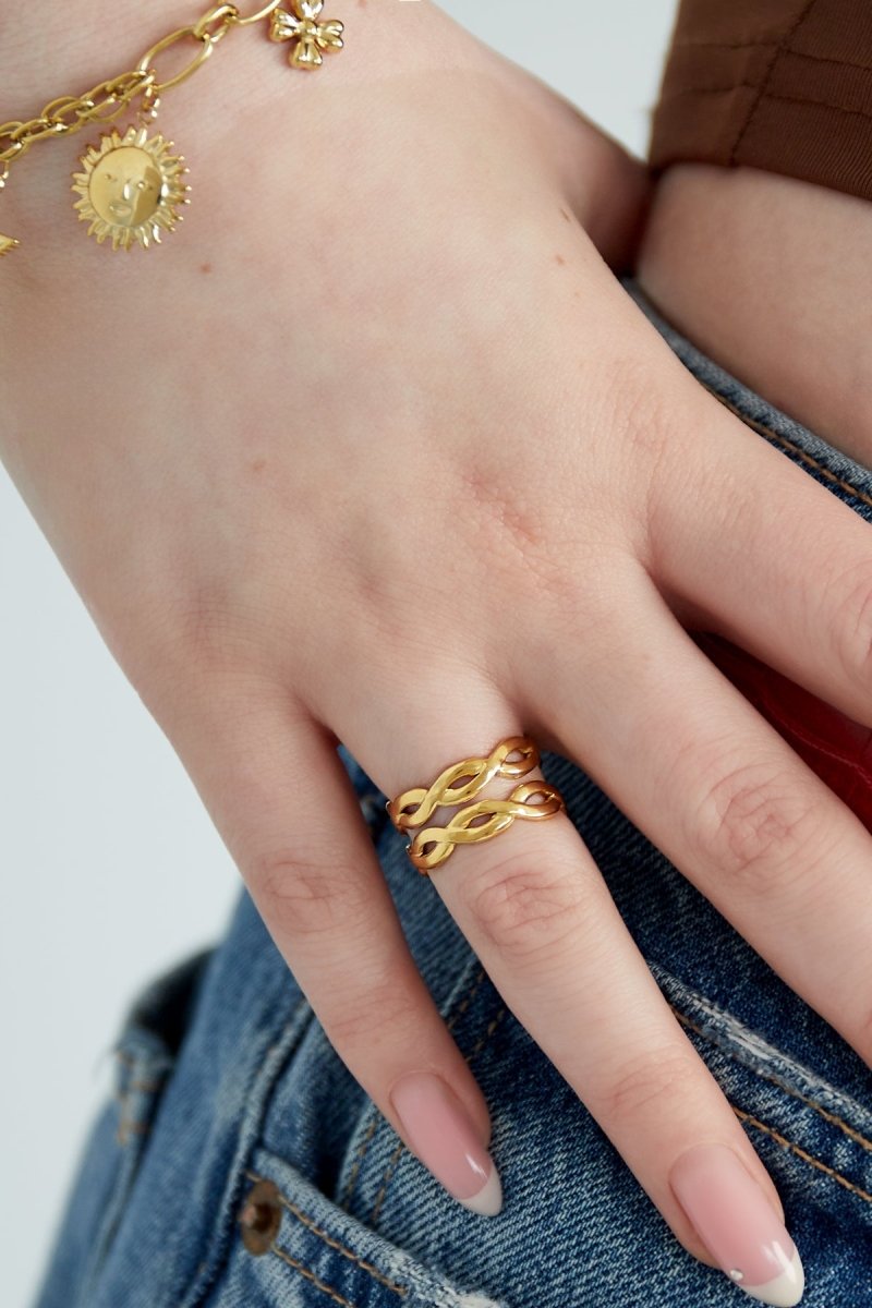 layered swirl ring - 2 kleurenRojaluxe