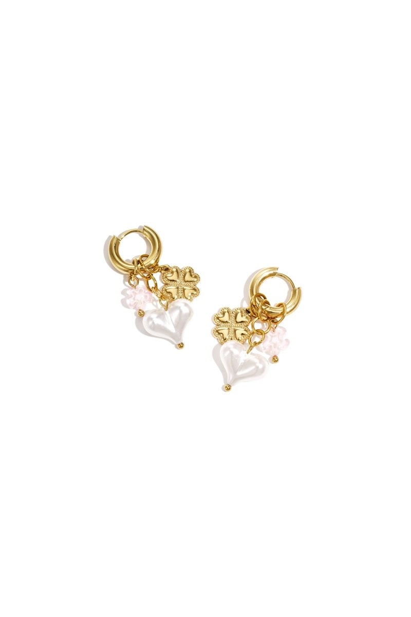 Lucky Heart Charm HoopsRojaluxe