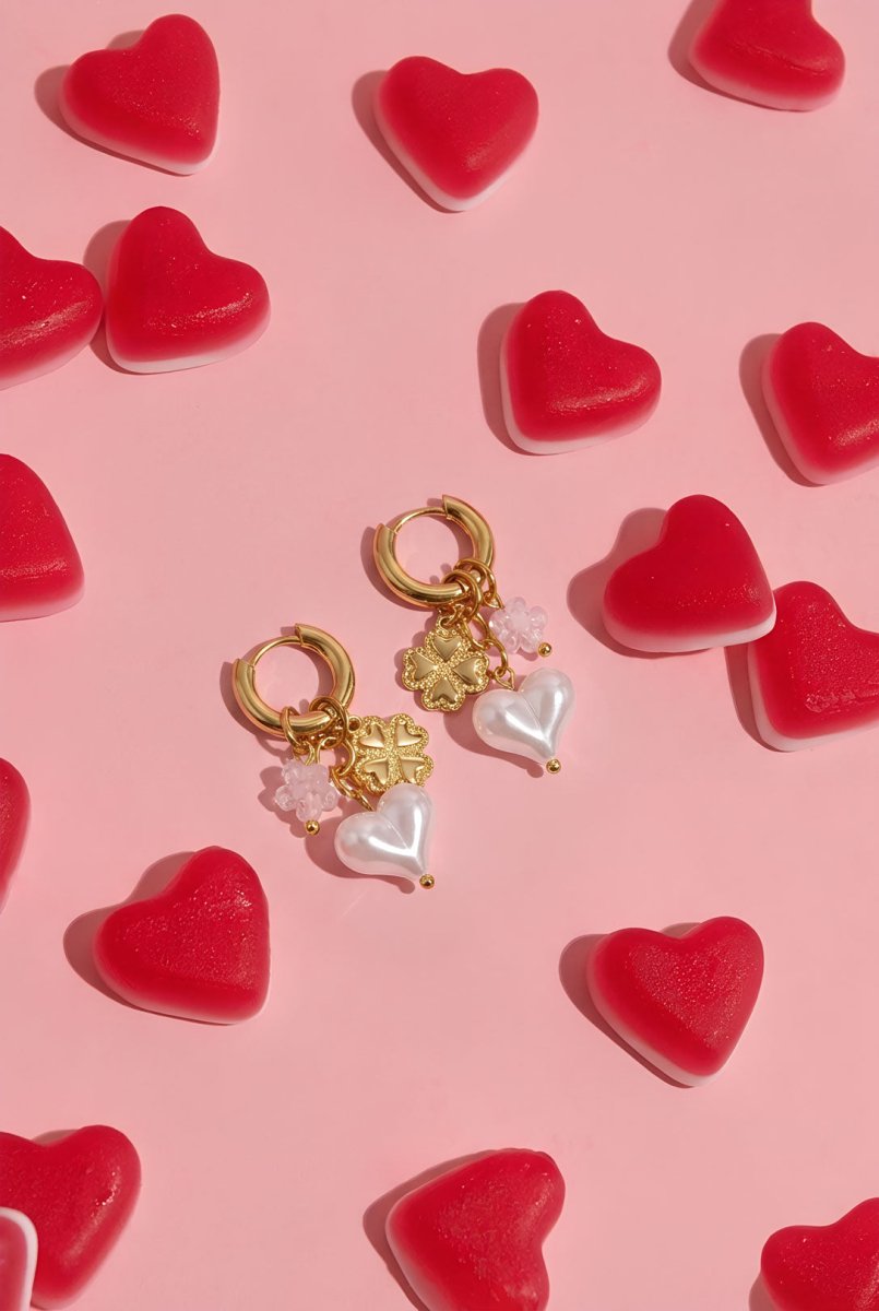 Lucky Heart Charm HoopsRojaluxe