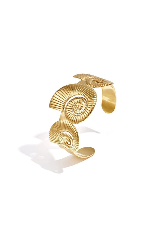 Manchet statement armband met spiraalschelpenRojaluxe