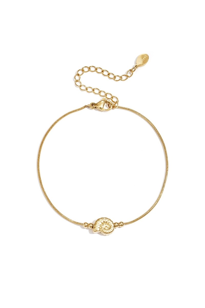 Minimalistische armband met spiraalschelpRojaluxe