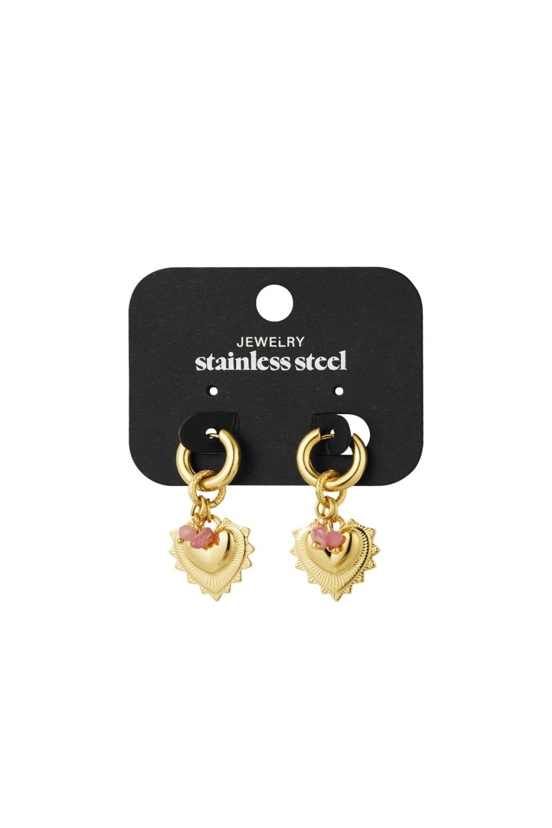 oorbellen bold heart - 2 kleurenRojaluxe