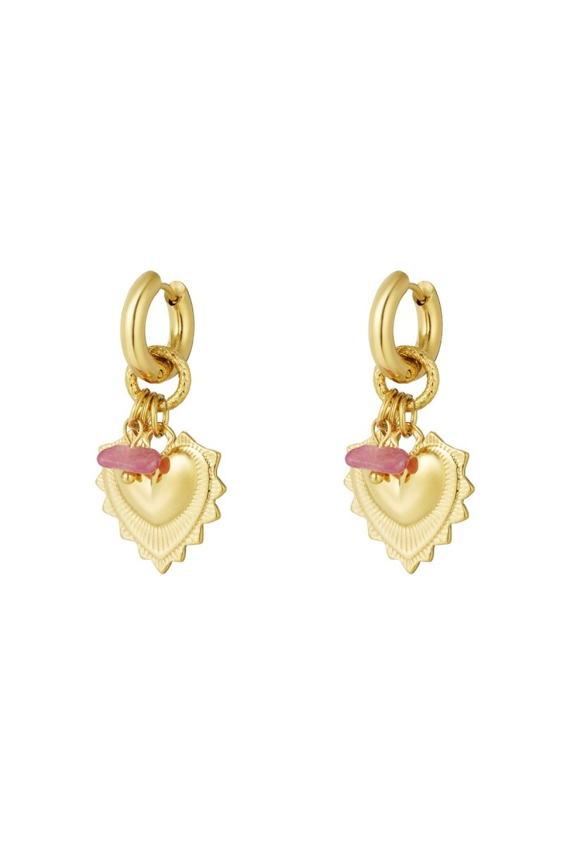 oorbellen bold heart - 2 kleurenRojaluxe