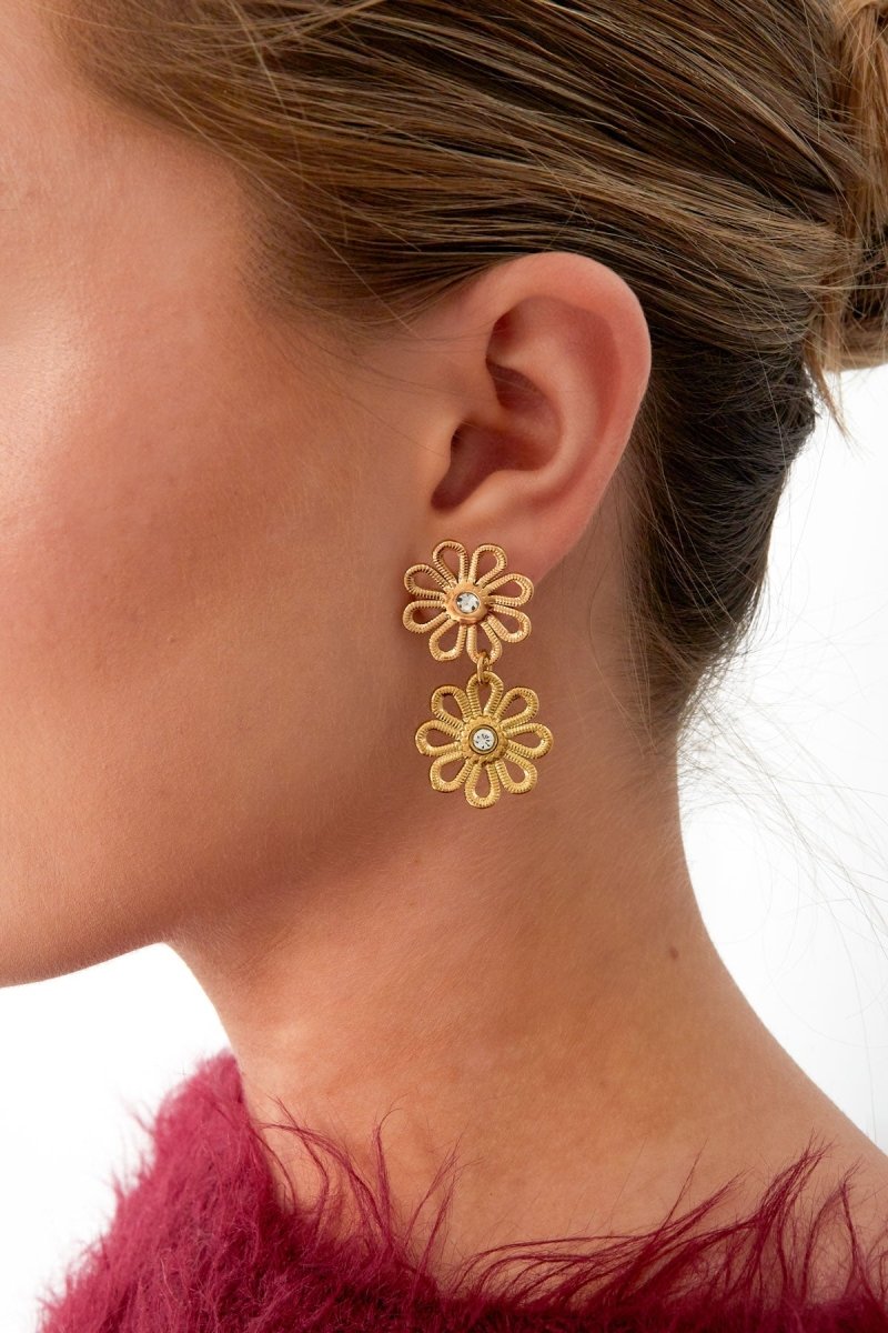 Oorbellen met BloemdesignRojaluxe