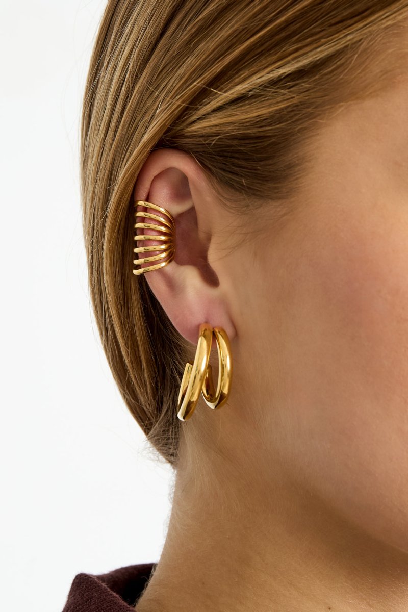 Oormanchette met gelaagd design – Statement ear cuff zonder gaatjeRojaluxe