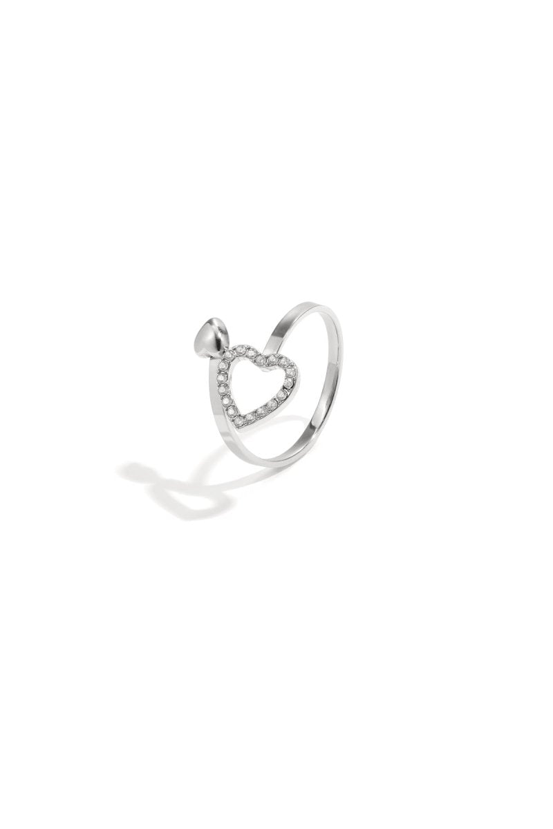 Open Heart Sparkle Ring - 2 kleurenRojaluxe
