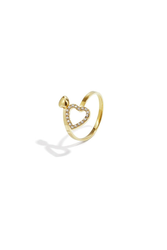 Open Heart Sparkle Ring - 2 kleurenRojaluxe
