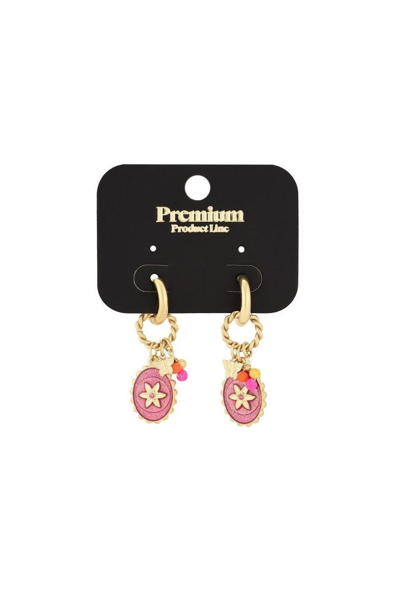 Pink stardust oorbellenRojaluxe