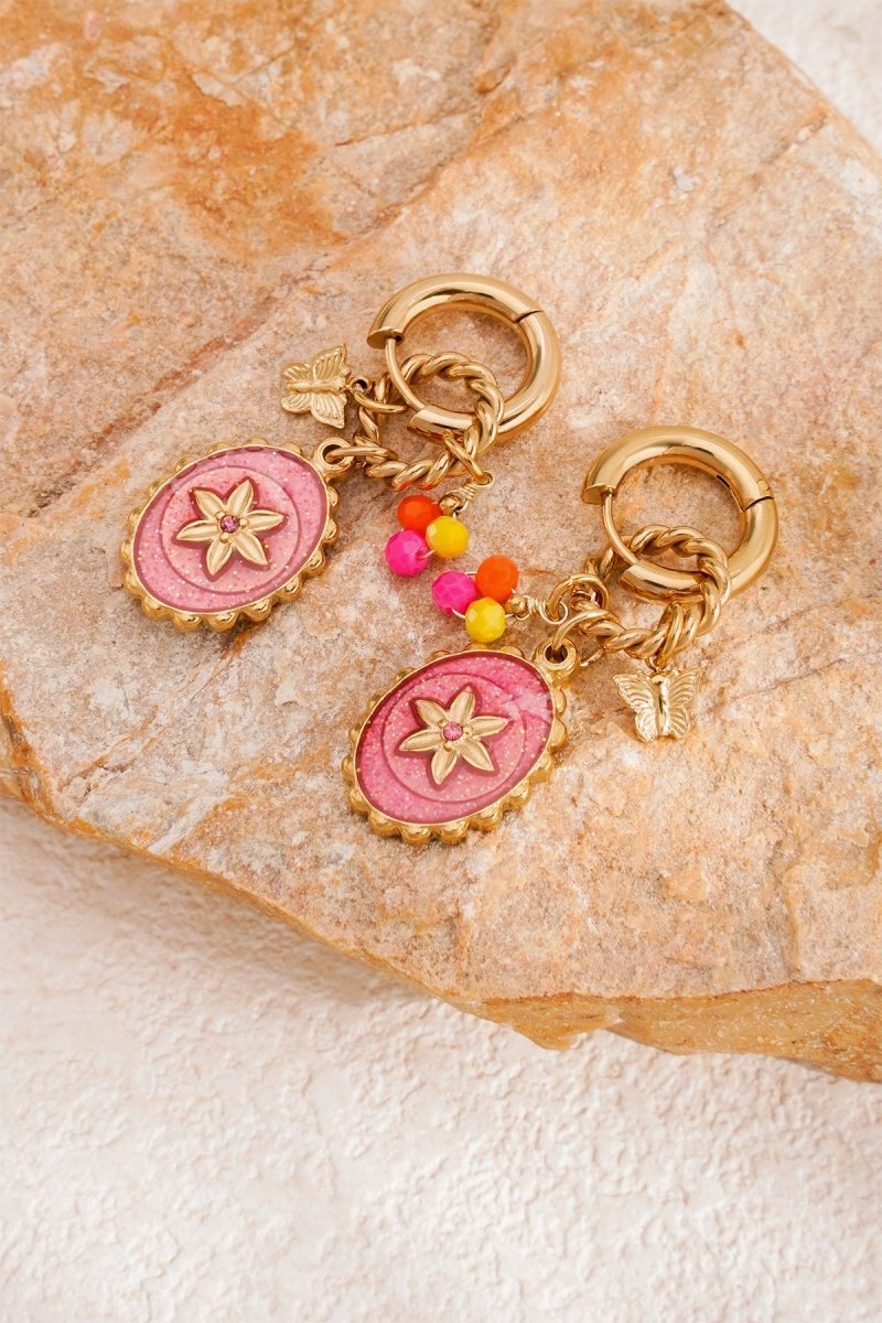 Pink stardust oorbellenRojaluxe