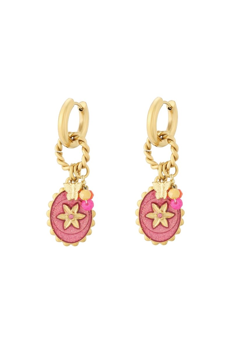 Pink stardust oorbellenRojaluxe