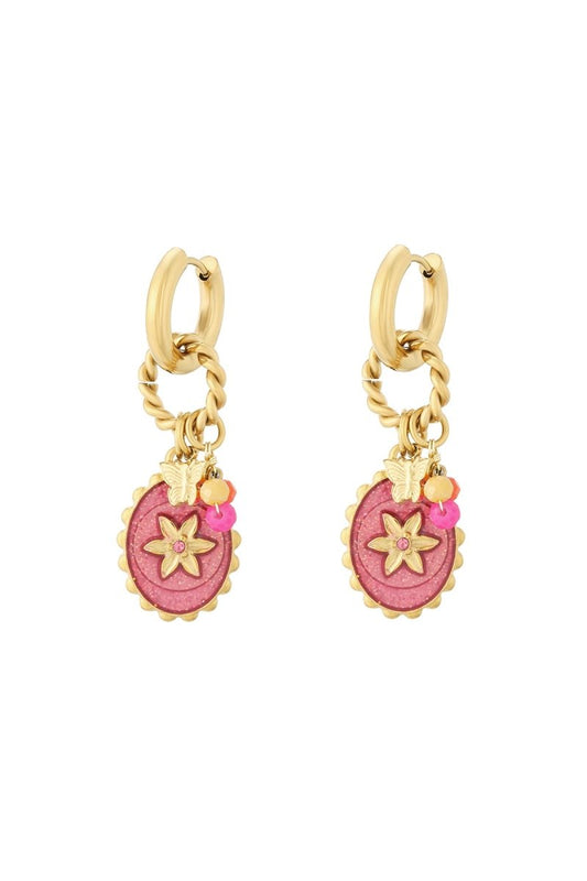 Pink stardust oorbellenRojaluxe