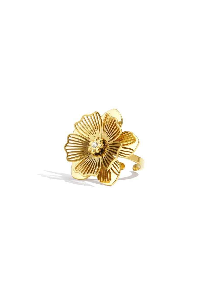 Ring met Bloemvorm en StrassdetailRojaluxe