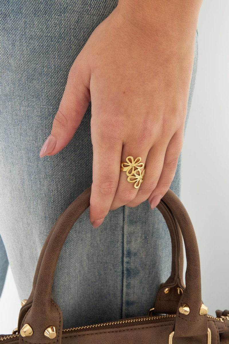 Ring met Dubbele BloemvormRojaluxe