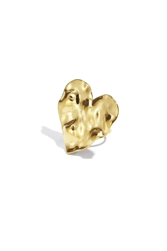 Ring met Gehamerd Hartdesign - 2 kleurenRojaluxe