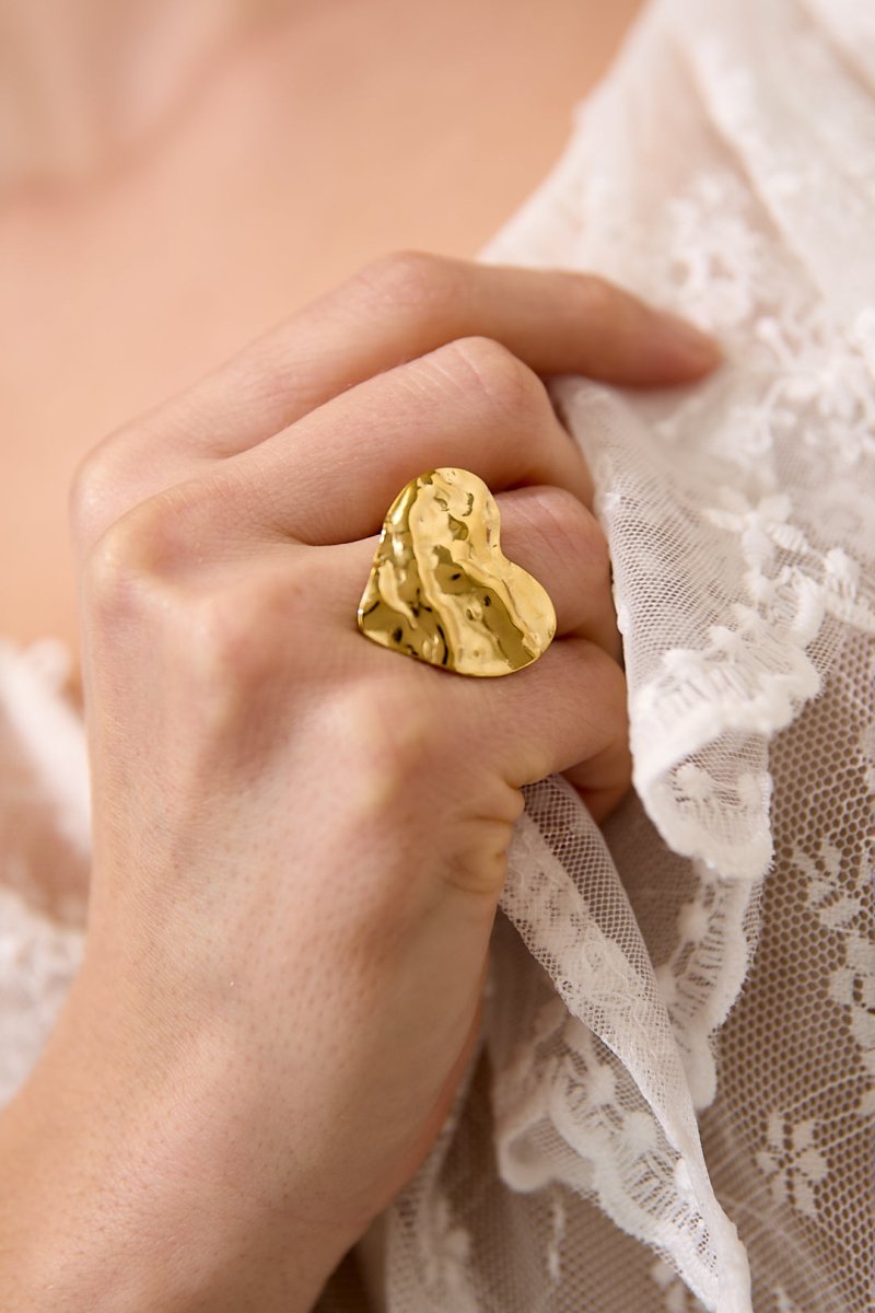 Ring met Hart bubbledesign - 2 kleurenRojaluxe