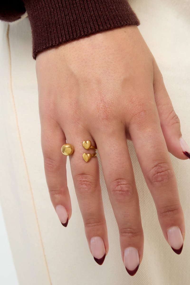 Ring met Hartjes en Bol Detail - 2 kleurenRojaluxe