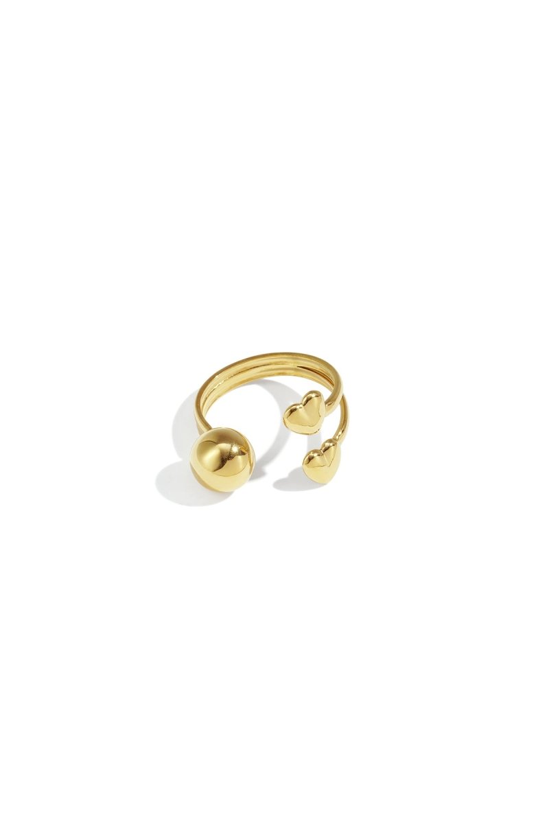 Ring met Hartjes en Bol Detail - 2 kleurenRojaluxe