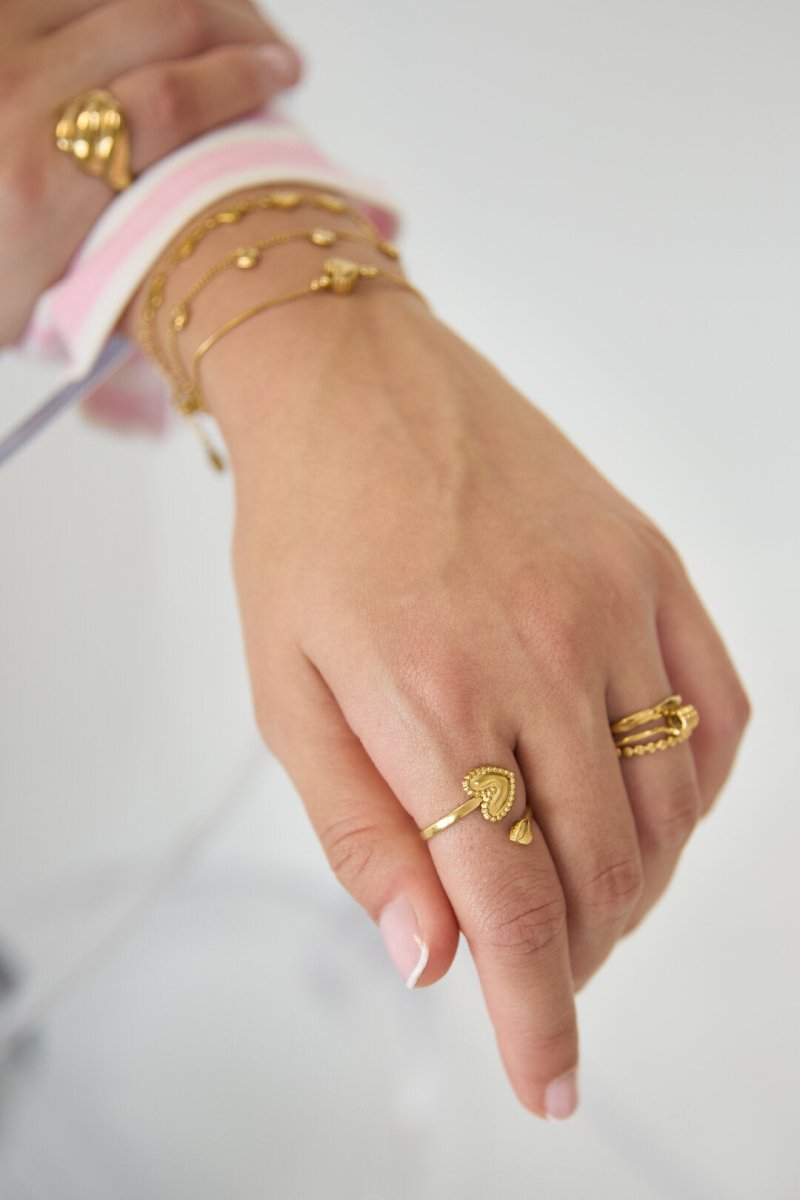 Ring met verstelbare hartenRojaluxe