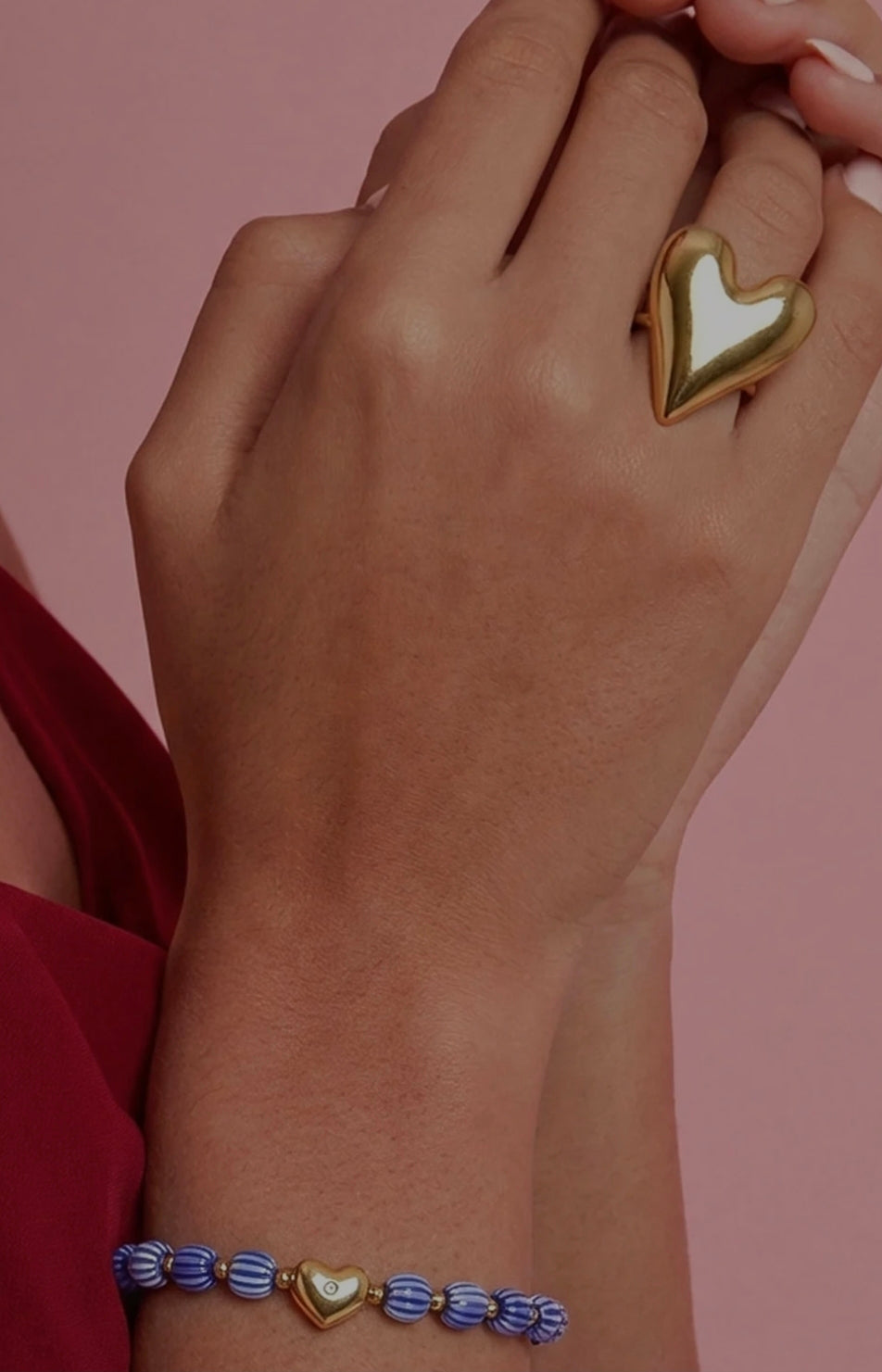 Curved Heart Statement Ring - 2 kleuren