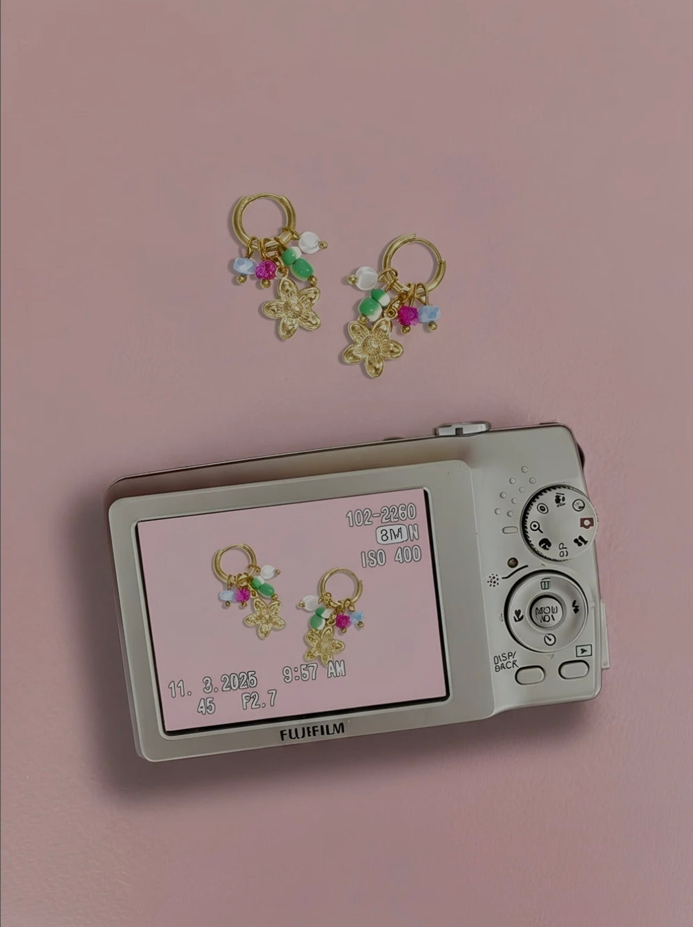 Blossom Beads Charm Hoops