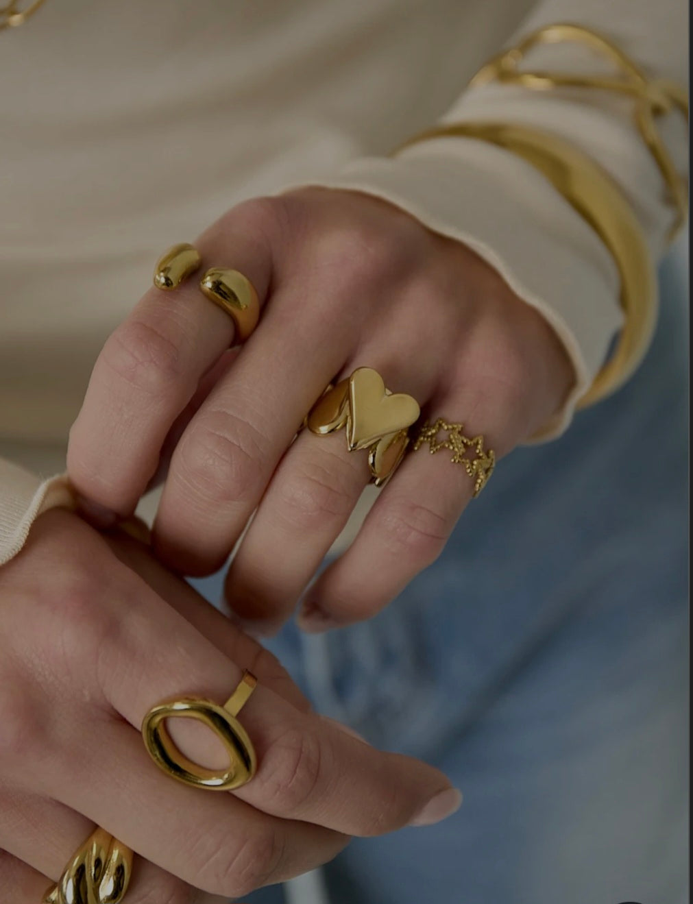 Linked Hearts Ring - 2 kleuren