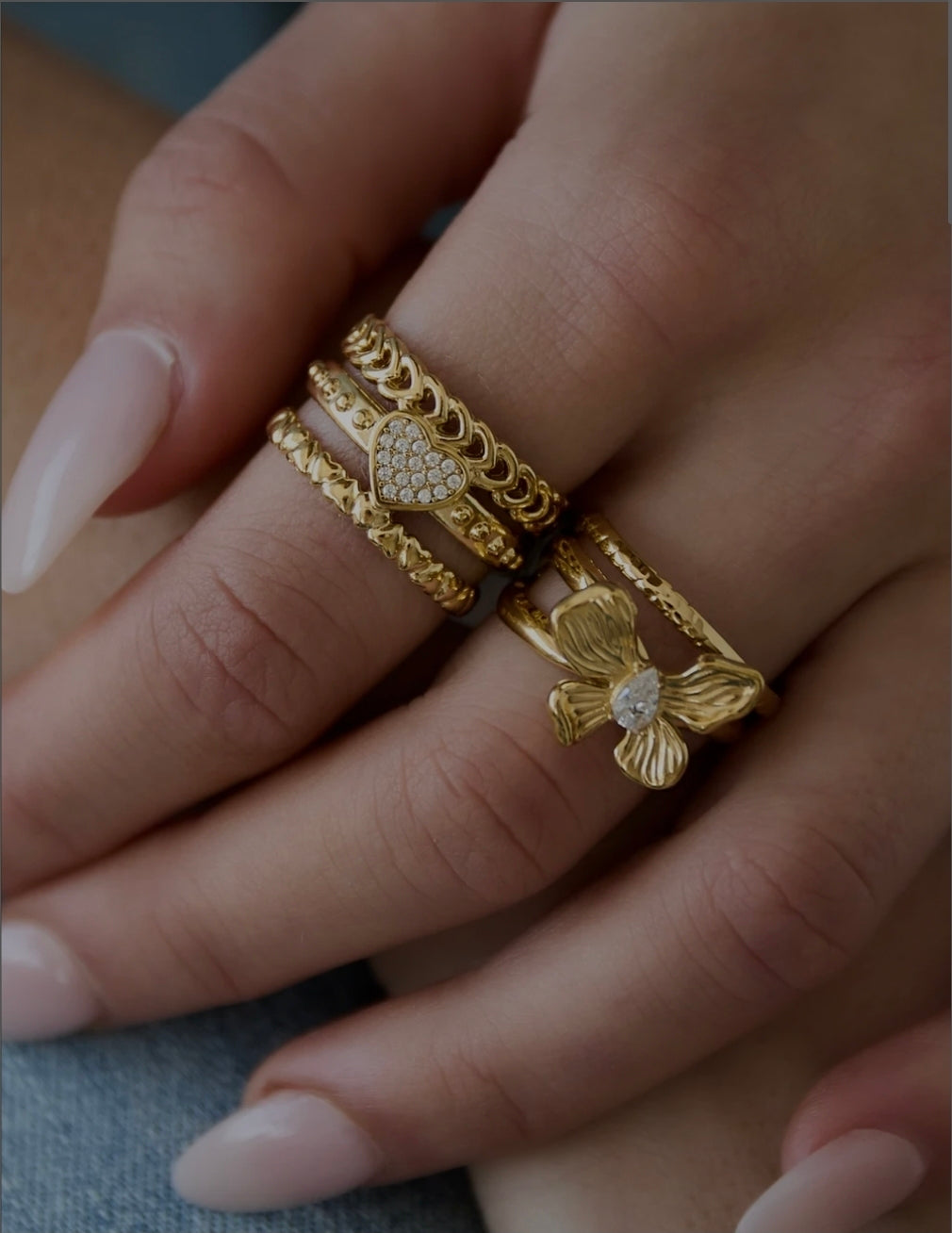 Charm Chain Heart Ring - 2 kleuren