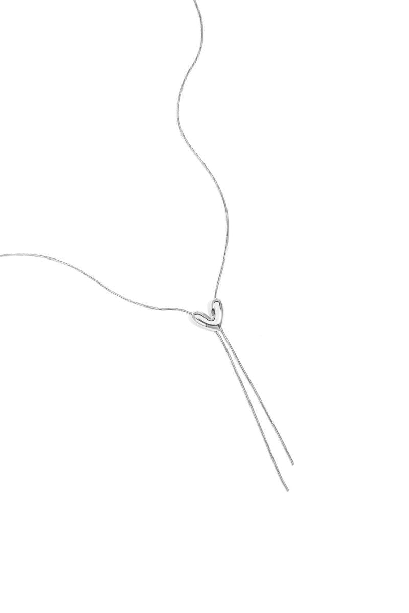 Roestvrijstalen hangerkettingen met hartvormige hanger, casual en eenvoudig model, dames sieraden.Rojaluxe