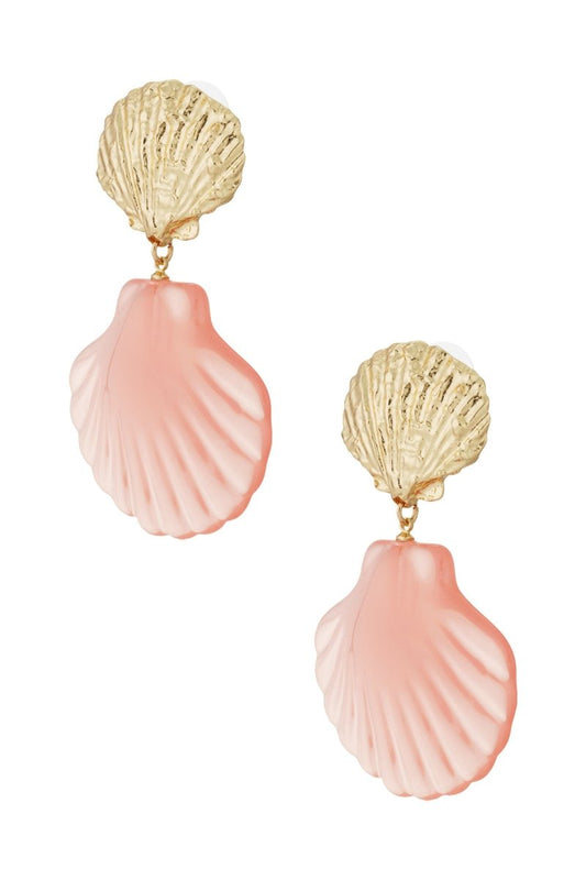 roze schelp oorbellen - 2 kleurenRojaluxe