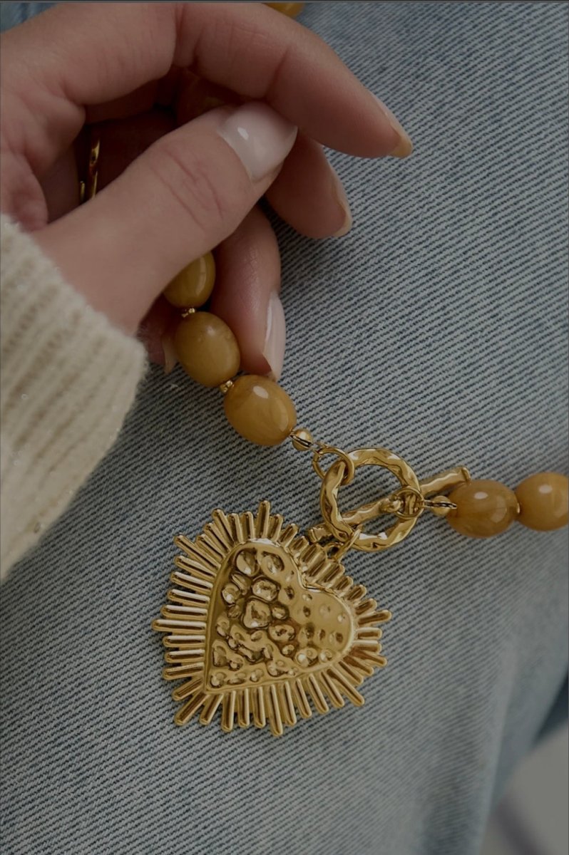 Sacred Heart Bead Necklace - 2 kleurenRojaluxe