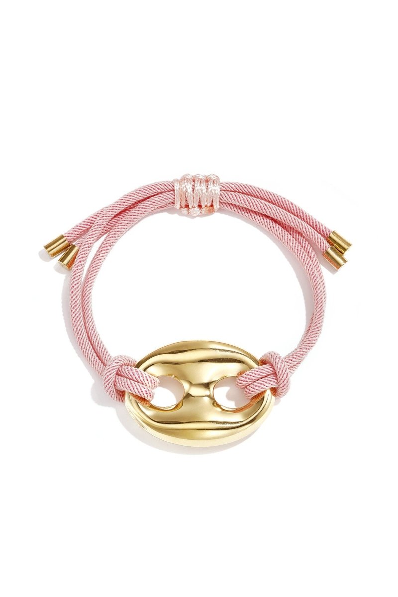 Satijnkoord armband met knop detail - 3 kleurenRojaluxe