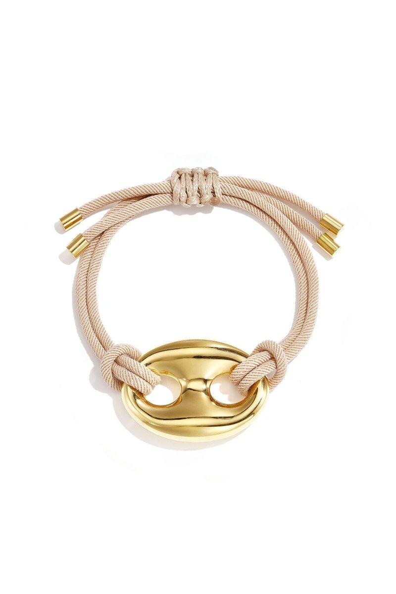 Satijnkoord armband met knop detail - 3 kleurenRojaluxe