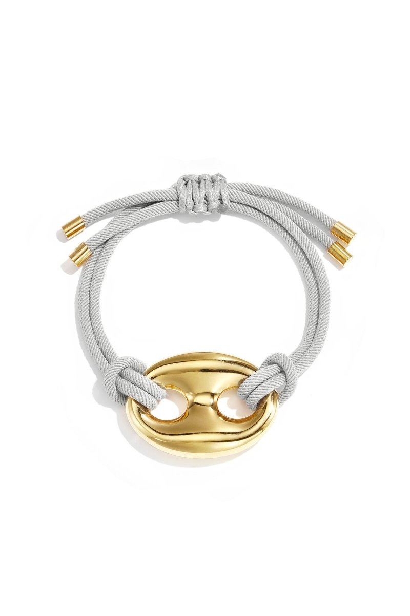 Satijnkoord armband met knop detail - 3 kleurenRojaluxe