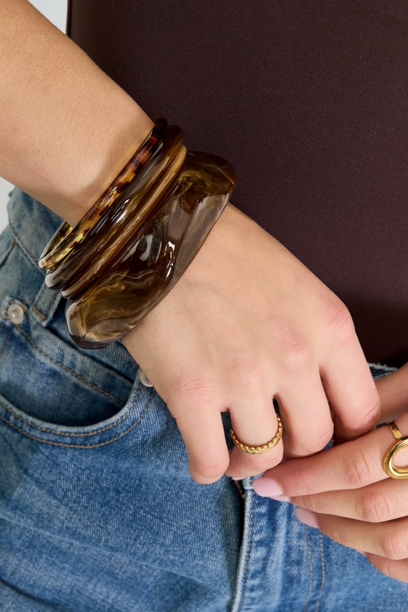 Sculpted Wave Bangle - 10 kleurenRojaluxe
