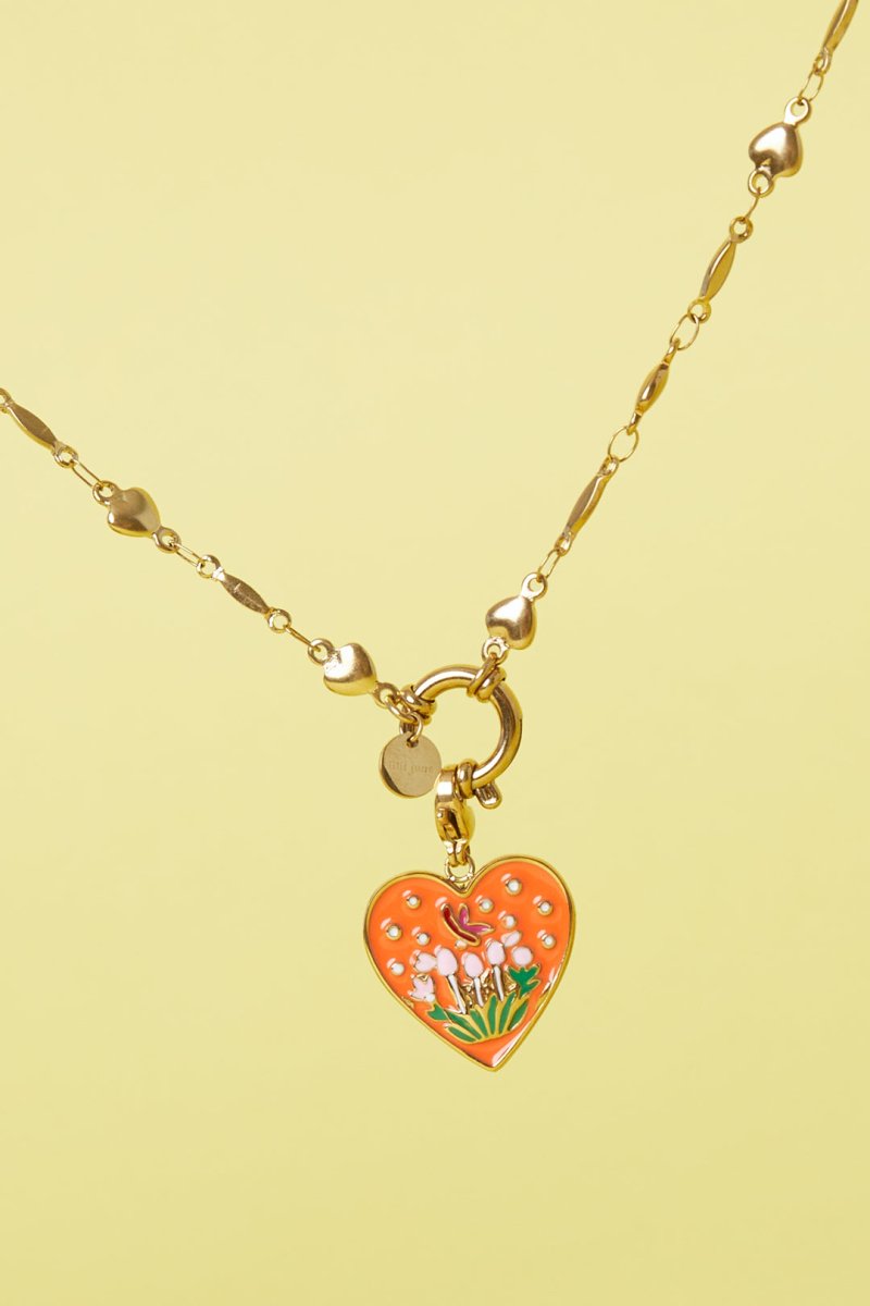 Sieraden bedel hart met tulpenRojaluxe