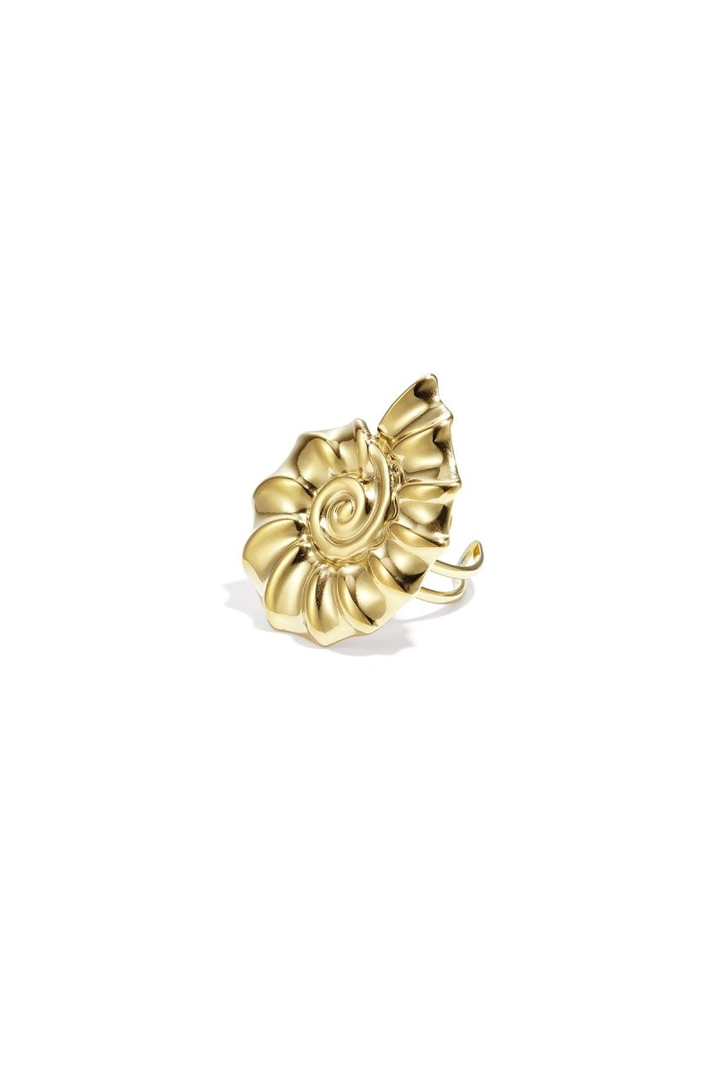 Spiraalschelp statement ring - 2 kleurenRojaluxe