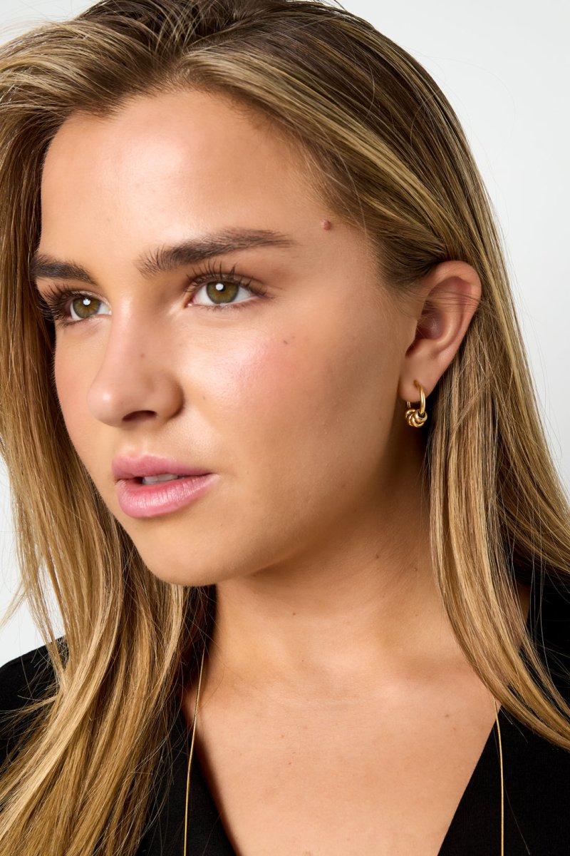 Stacked Bead Hoops - 2 kleurenRojaluxe