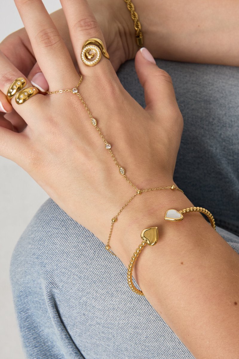 Symmetrisch gestipte bangle met gedetailleerde uiteindenRojaluxe